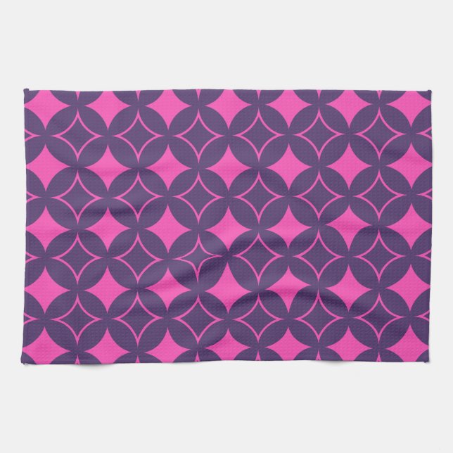 Linge De Cuisine shippo rose et violet (Horizontal)