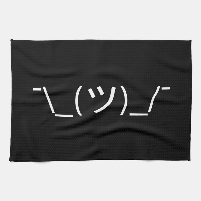 Linge De Cuisine Shrug Emoticon —\_(ツ)_/ Afficher le Kaomoji japona (Horizontal)
