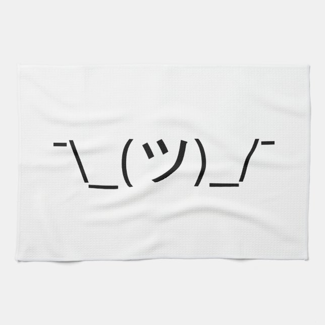 Linge De Cuisine Shrug Emoticon —\_(ツ)_/ Afficher le Kaomoji japona (Horizontal)