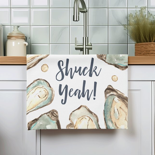 Linge De Cuisine Shuck Ouais | Aquarelle Pearl Oyster (Créateur téléchargé)