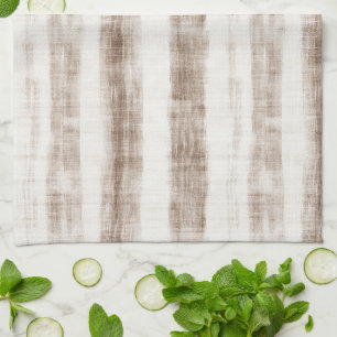 Linge De Cuisine Sicilien Tissé Crème Brun Rayures Enterrement de V