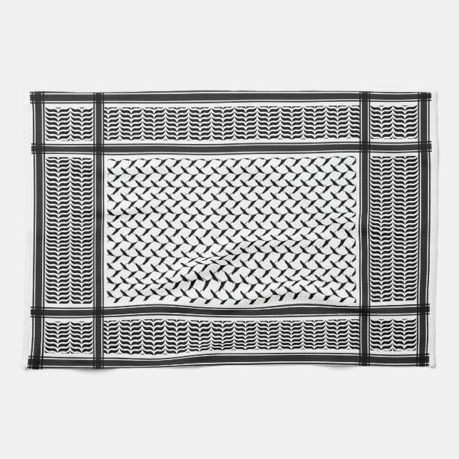 Linge De Cuisine Sigle en noir et blanc de Joranian (Horizontal)