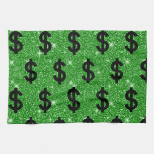 Linge De Cuisine Signe dollar noir argent entrepreneur Wall Street