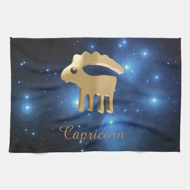 Linge De Cuisine Signe d'or de Capricorne (Horizontal)