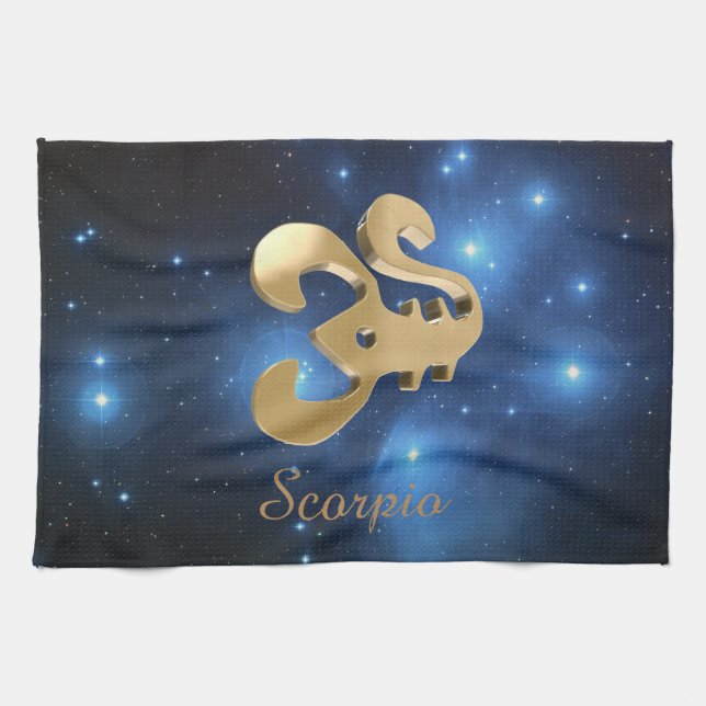 Linge De Cuisine Signe d'or de Scorpion (Horizontal)