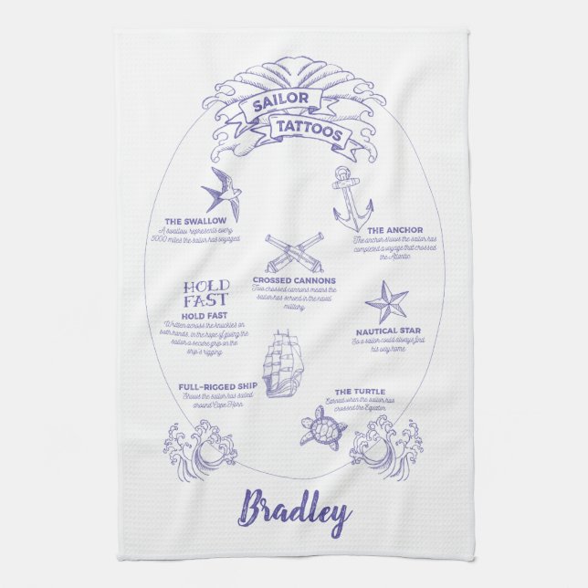 Linge De Cuisine Signification du mot "marin" et du mot "tatouage"  (Vertical)