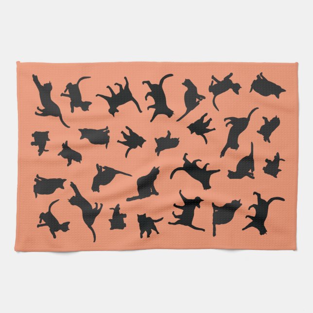 Linge De Cuisine Silhouette de Chat (Horizontal)