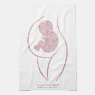 Linge De Cuisine Silhouette minimaliste de mère et de bébé