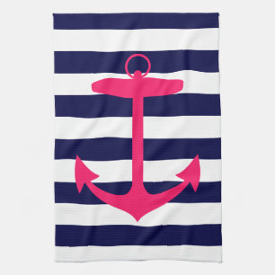 Linge De Cuisine Silhouette rose d'Ancre