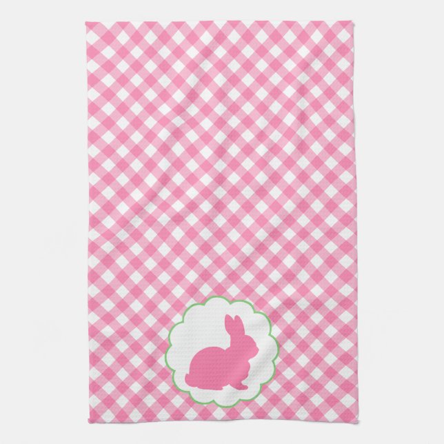Linge De Cuisine Silhouette rose de lapin (Vertical)