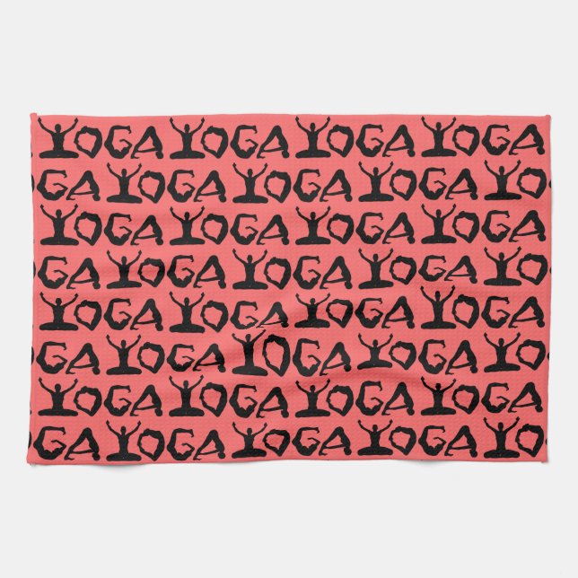 Linge De Cuisine Silhouettes de yoga (Horizontal)