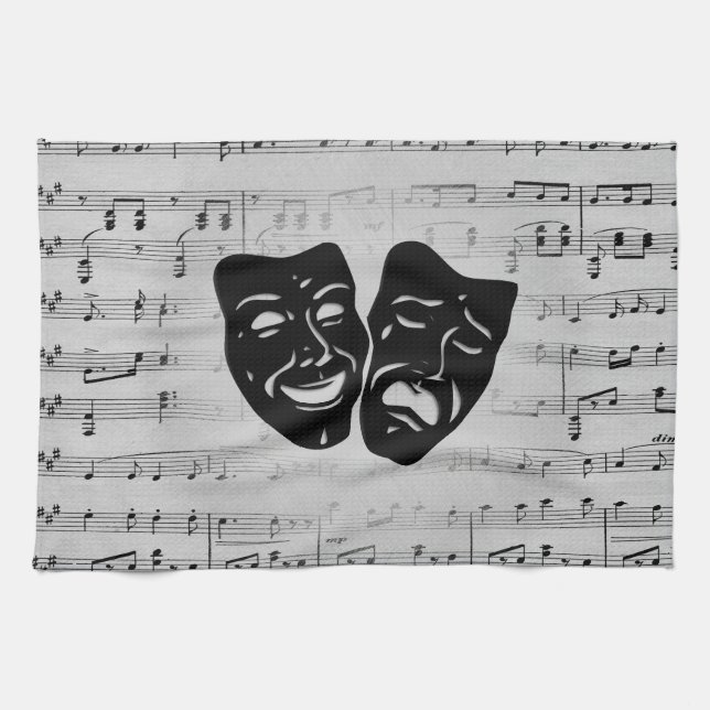 Linge De Cuisine Silver Art unit les masques de théâtre (Horizontal)