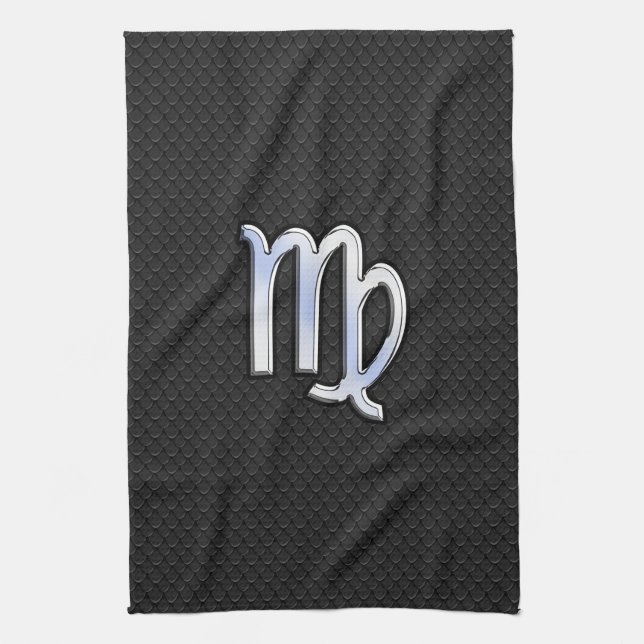 Linge De Cuisine Silver Chrome Virgo Zodiac Connexion peau de serpe (Vertical)