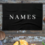 Linge De Cuisine Simple Black Custom Ajouter Votre Nom Élégant<br><div class="desc">Simple Black Custom Ajouter votre nom Design élégant pour tout le monde.</div>