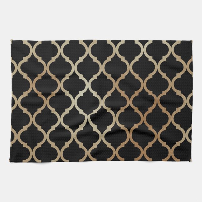Linge De Cuisine Simple Elegant Moderne Or Motif marocain | (Horizontal)