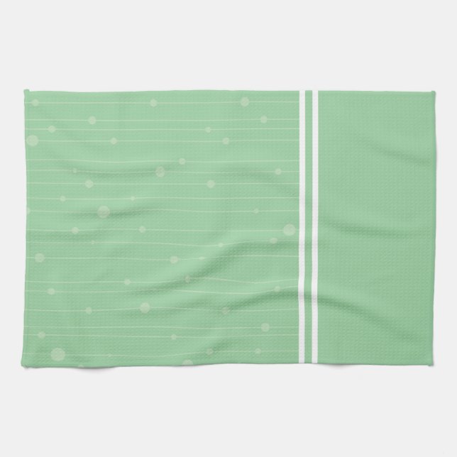 Linge De Cuisine Simple et élégant bambou forêt menthe rayures vert (Horizontal)