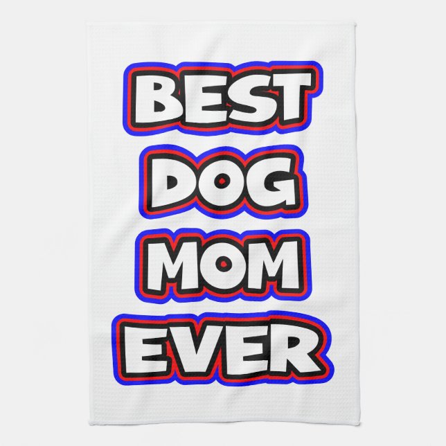 Linge De Cuisine Simple Meilleure maman chien jamais typographie (Vertical)