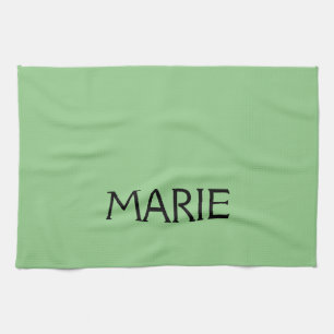 LINGE DE CUISINE SIMPLE MINIMAL VERT AJOUTEZ VOTRE NOM TEXTE CADEAU