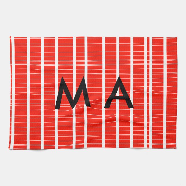 Linge De Cuisine Simple monogramme ajouter votre nom lettre man min (Horizontal)