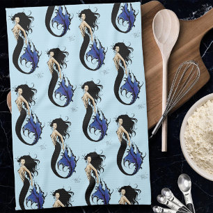 Linge De Cuisine Sirène tribale bleue