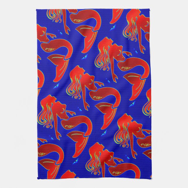 Linge De Cuisine sirènes rouges (Vertical)