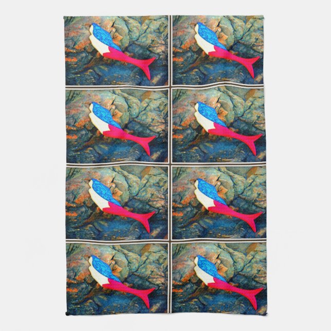Linge De Cuisine sirènes rouges et bleues (Vertical)