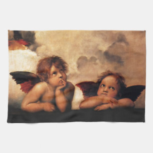 Linge De Cuisine Sistine Madonna 2 Anges par Raphael