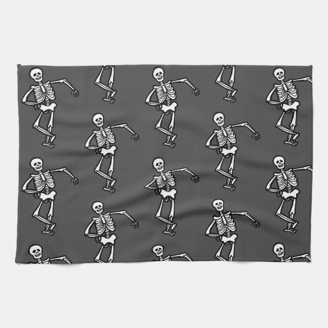 Linge De Cuisine Skeletons dansants Halloween (Horizontal)