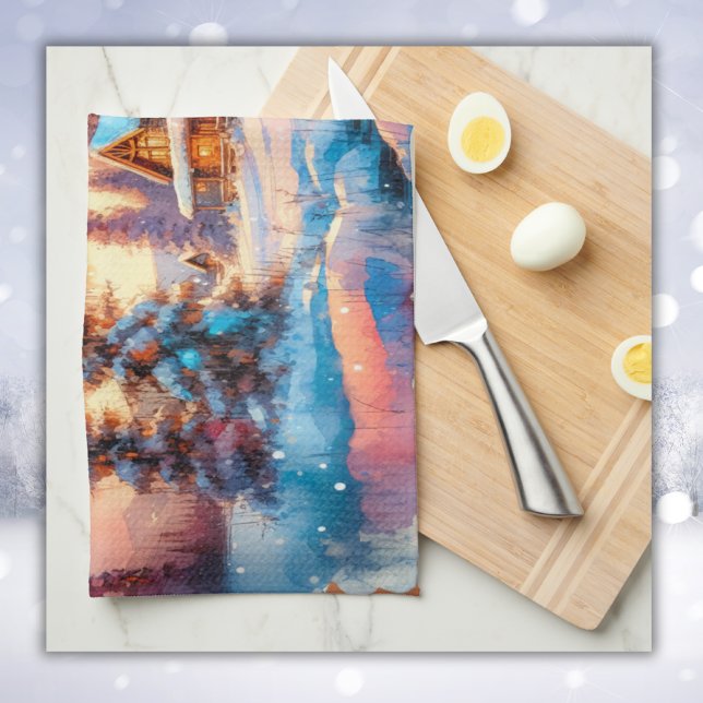 Linge De Cuisine Sketch de l'aquarelle Banff Canada | (Créateur téléchargé)
