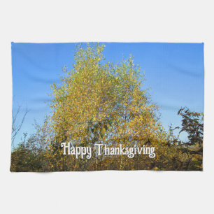 Linge De Cuisine Sky Dancing Autumn Leaves - Custom Thankgiving