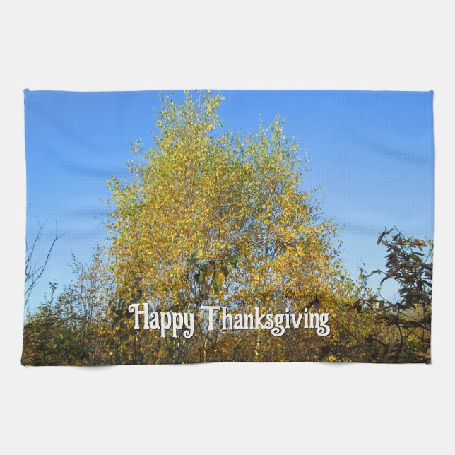 Linge De Cuisine Sky Dancing Autumn Leaves - Custom Thankgiving (Horizontal)