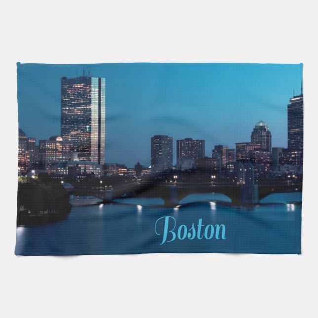 Linge De Cuisine Skyline de Boston Massachusetts City (Horizontal)
