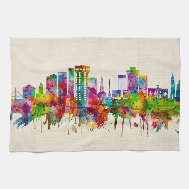 Linge De Cuisine Skyline de Charleston en Caroline du Sud (Horizontal)