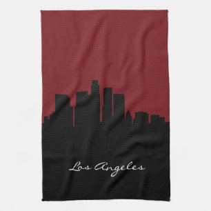 Linge De Cuisine Skyline de Los Angeles  Rouge foncé