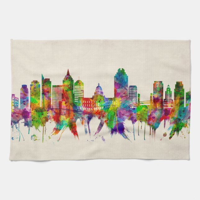Linge De Cuisine Skyline de Sacramento en Californie (Horizontal)