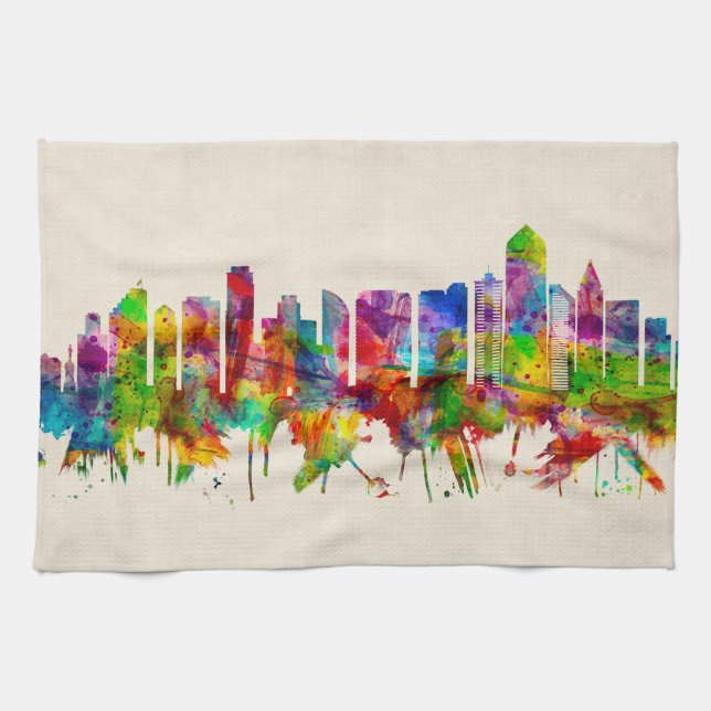 Linge De Cuisine Skyline de San Diego en Californie (Horizontal)