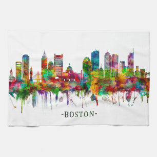 Linge De Cuisine Skyline du Massachusetts de Boston