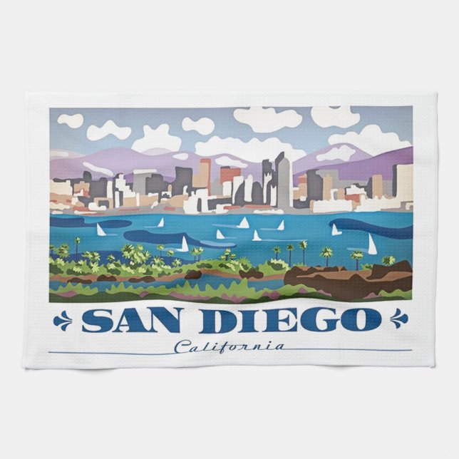 Linge De Cuisine Skyline San Diego (Horizontal)