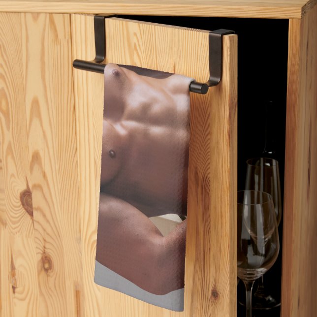 Linge De Cuisine SlipperyJoe cheminée homme musclé six pack abs (Pliage en tiers)