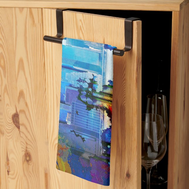 Linge De Cuisine SlipperyJoe NYC graffiti lue entourée tourbillon (Pliage en tiers)