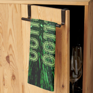 Linge De Cuisine SlipperyJoe's 69 code binaire vert vibrant calcul