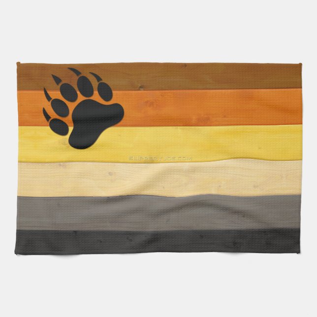 Linge De Cuisine SlipperyJoe's Bear Pride drapeau de la texture du  (Horizontal)