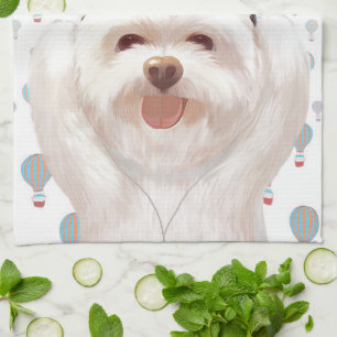 Linge De Cuisine Smile Pup : Vibes Musicales Bichon Sourire Art