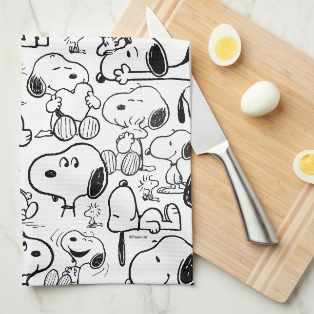 Linge De Cuisine Snoopy Smile Giggle Laugh Pattern (Quart Plié)