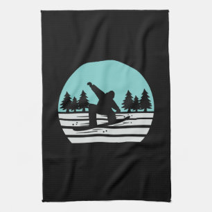 Linge De Cuisine Snowboard Retro Vintage