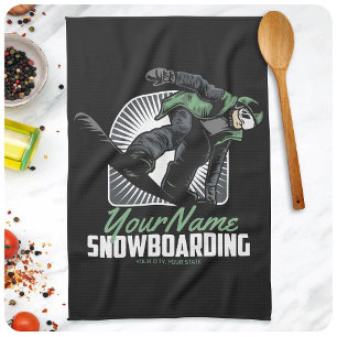 Linge De Cuisine Snowboarding Personnalisé Planche de Neige  