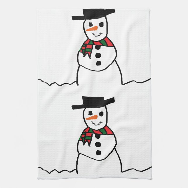 Linge De Cuisine Snowman (Vertical)