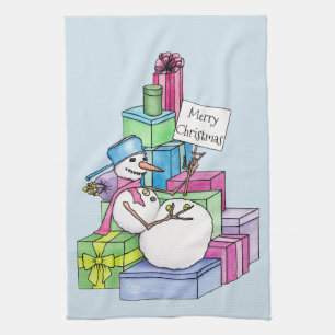 Linge De Cuisine Snowman chahut sur les cadeaux