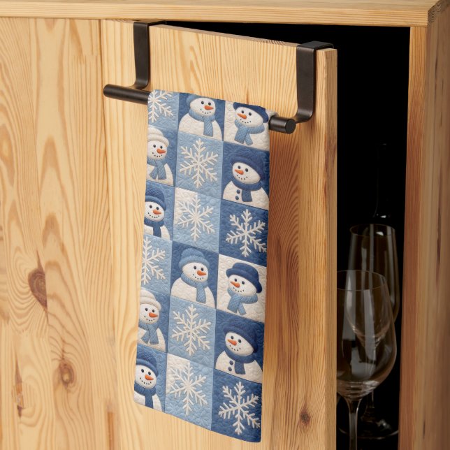 Linge De Cuisine Snowmen and Snowflakes Quilt Pattern (Pliage en tiers)