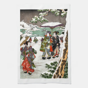 Linge De Cuisine Snowscape japonais